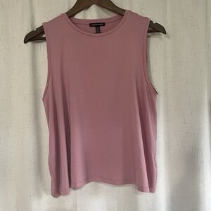 Eileen Fisher Top Womens SP Pink Scoop Neck Sleeveless Tunic TENCEL Blend Ladies